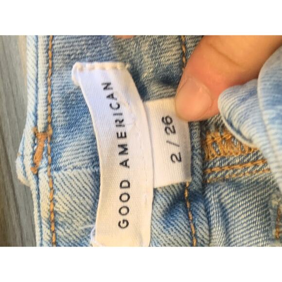 Good American Women's Wide Leg Jeans Denim Stretch Cotton Blue Size 2/26 - Picture 4 of 6